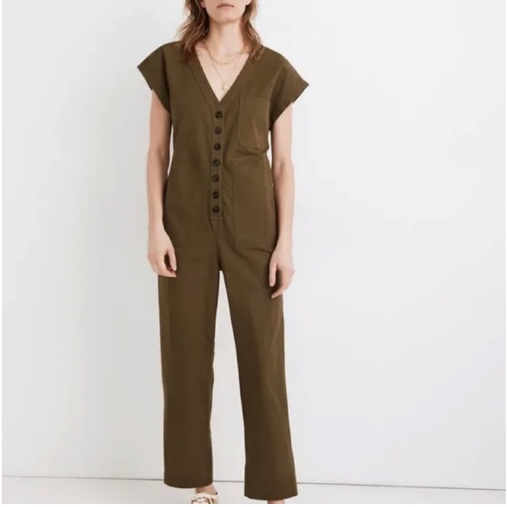 Madewell green jumpsuit